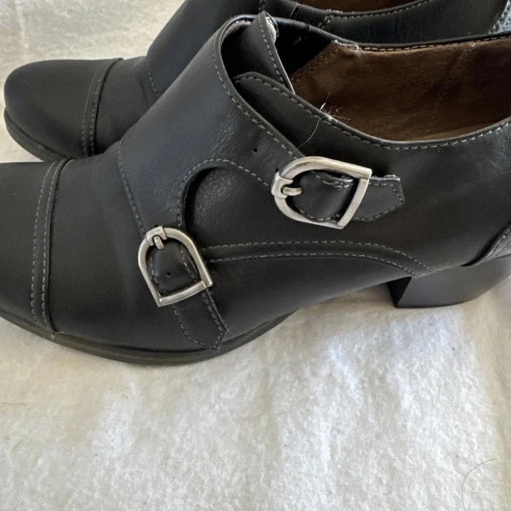 SOUL Naturalizer Keefer Pump Womens Size 7 M Black‎ Leather Monk Strap Mule